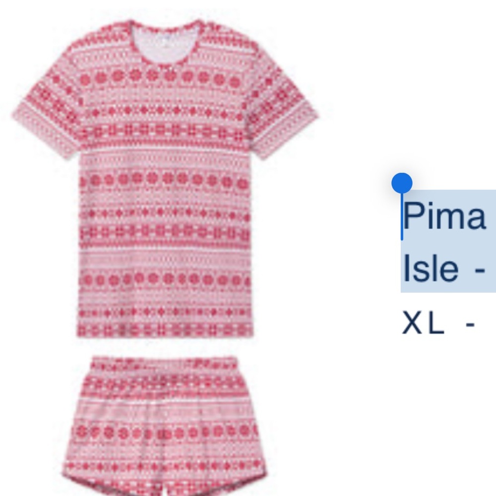 Lake pajamas Christmas Pima Isle Pink Pattern Pajama Set